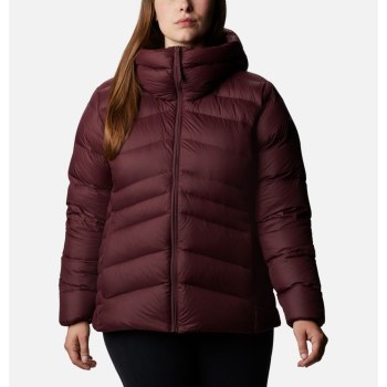 Columbia Jas Dames, Autumn Park Down Hooded Plus Size Bordeaux, 73LDUTQFW